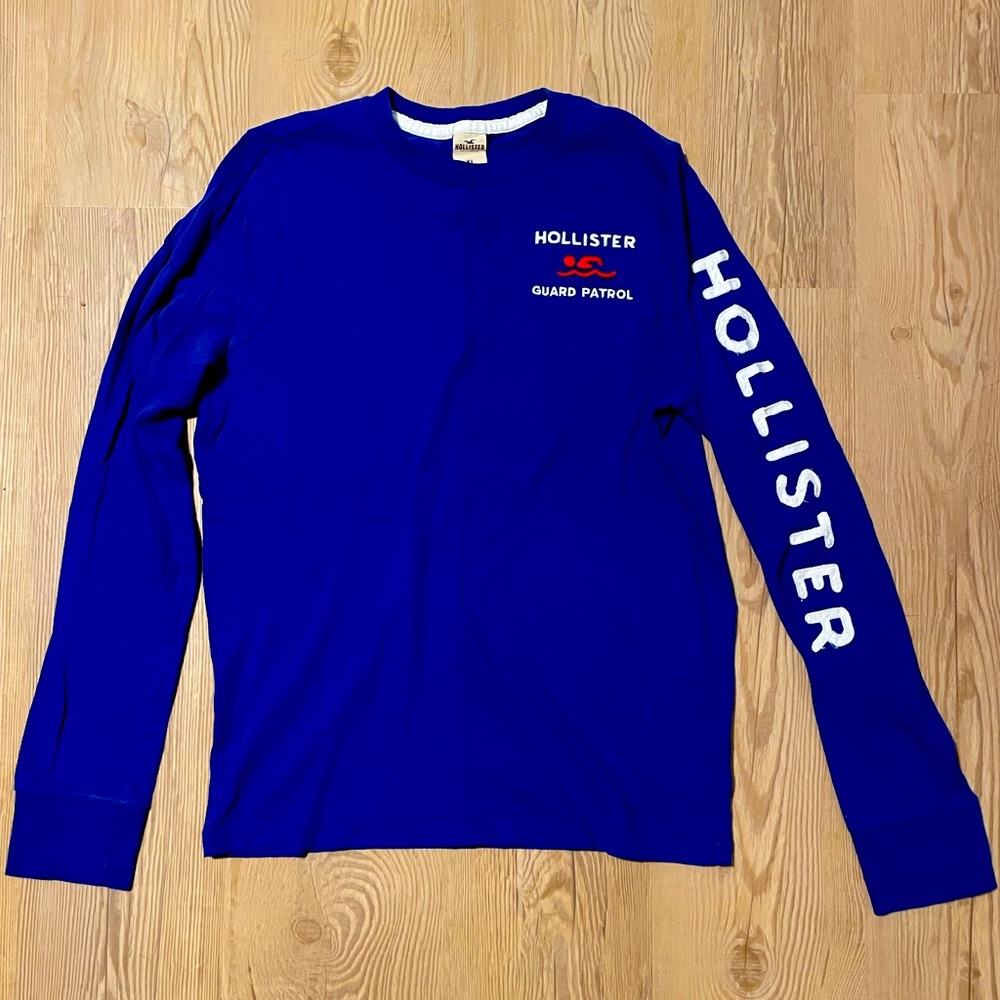 Blue XL Hollister Guard Patrol Long Sleeve T-Shirt